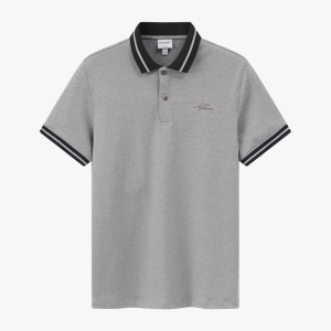 Áo Polo Xám Phối Cổ Đen Cao Cấp, Chống Nhăn, Chống Bám Bẩn 9APCH592XAM
